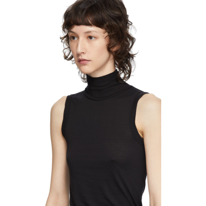 Rick Owens Lilies Black Heavy Jersey Sleeveless Turtleneck Sweater