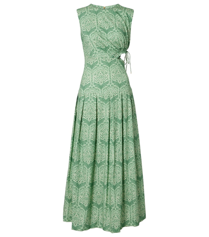 green emerald velvet dress Patbo Seaweed Embroidered Flutter Midi Dress