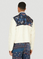 Indigo Kantha Quilt Fleece Jacket in Cream