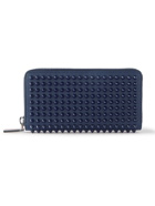 Christian Louboutin - Spiked Full-Grain Leather Zip-Around Wallet