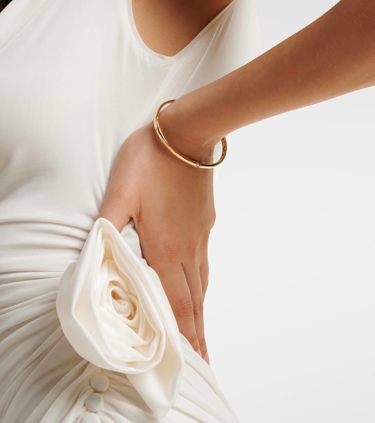 Persée Zeus 18kt gold bangle with diamond