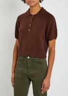 Paige Birch Knit Polo top Brown