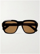 DUNHILL - Round-Frame Acetate Sunglasses - Black