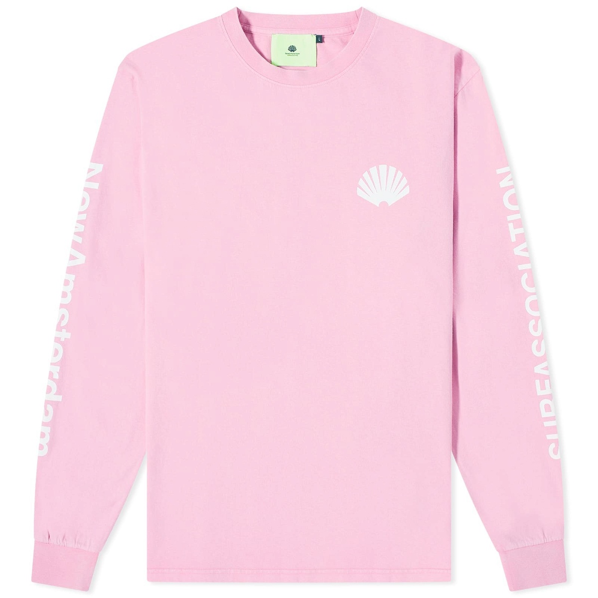 Photo: New Amsterdam Surf Association Men's Logo Long Sleeve T-Shirt in Pink