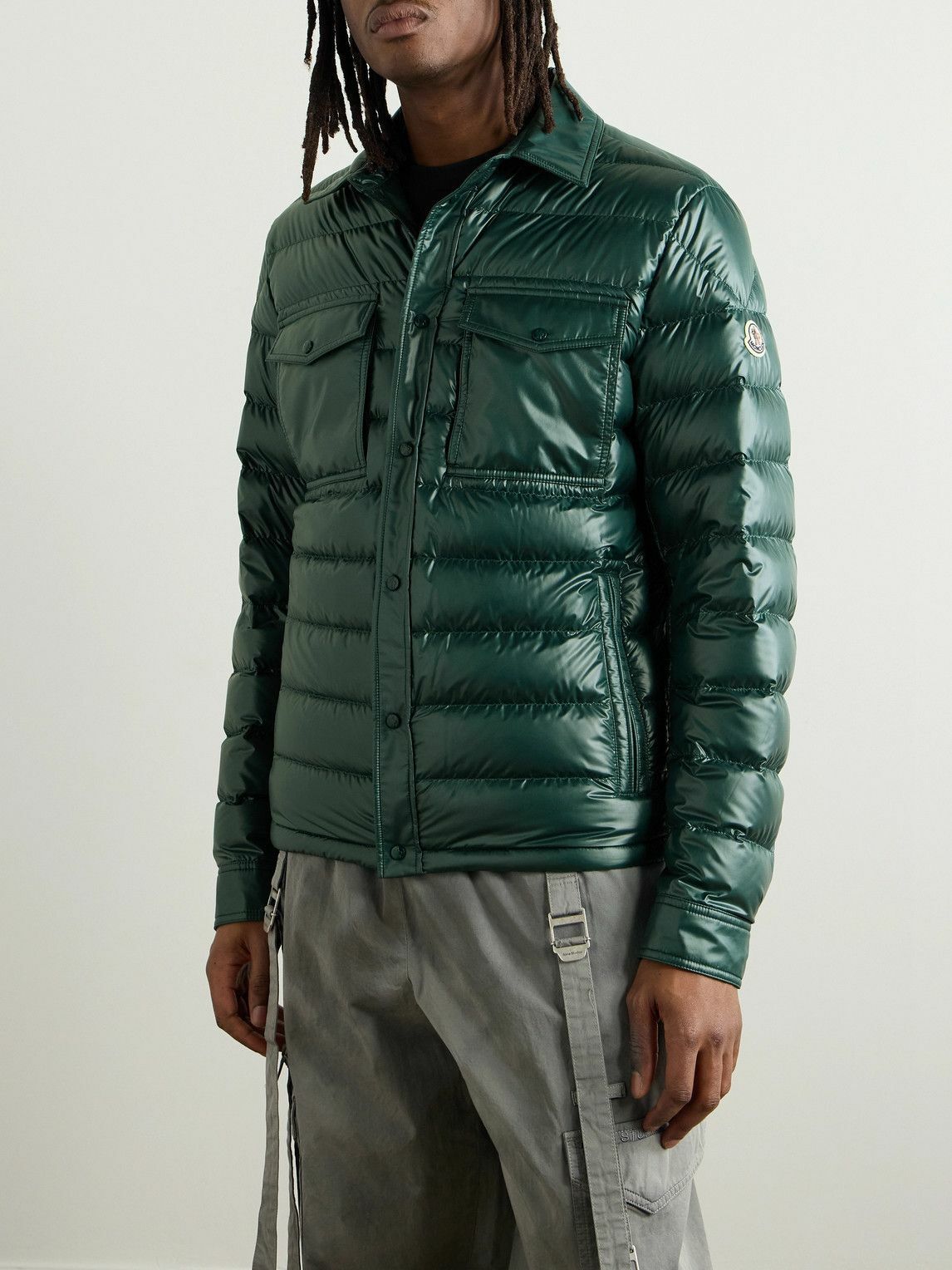 Moncler - Chambly Logo-Appliquéd Quilted Shell Down Jacket - Green