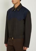 Versace Panelled Wool and Mohair-blend Jacket Brown
