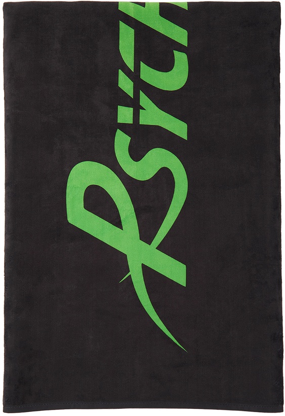 Photo: Psychworld SSENSE Exclusive Black Logo Beach Towel