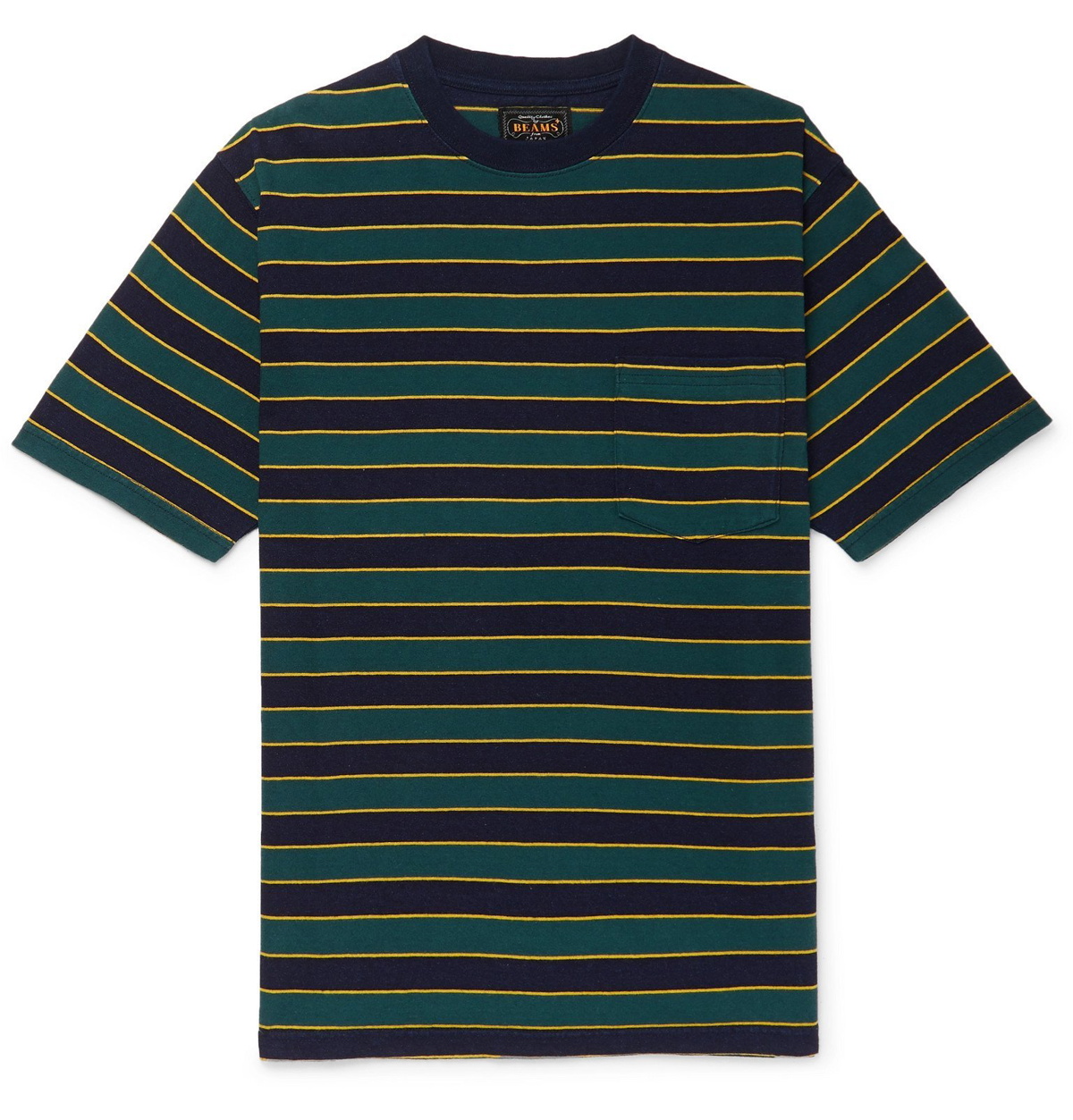 Beams Plus - Striped Cotton-Jersey T-Shirt - Green Beams Plus