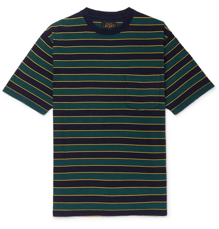 Photo: Beams Plus - Striped Cotton-Jersey T-Shirt - Green