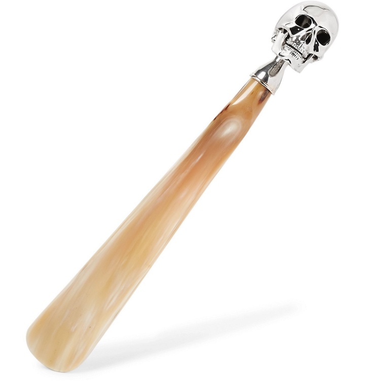Photo: Deakin & Francis - Rhodium-Plated, Horn and Swarovski Crystal Travel Shoehorn - Silver