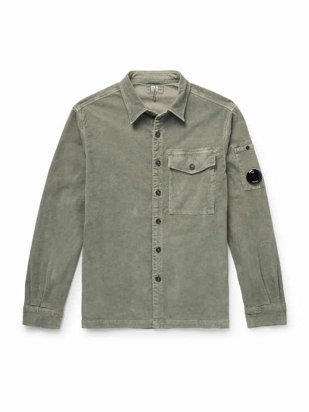 Photo: C.P. Company - Logo-Appliquéd Cotton-Blend Corduroy Shirt - Green