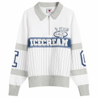 ICECREAM Men's IC Cubs Collared Quarter Zip in White/Blue