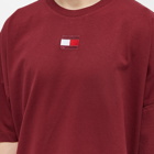 Tommy Jeans Men's Split Hem Flag T-Shirt in Deep Rouge