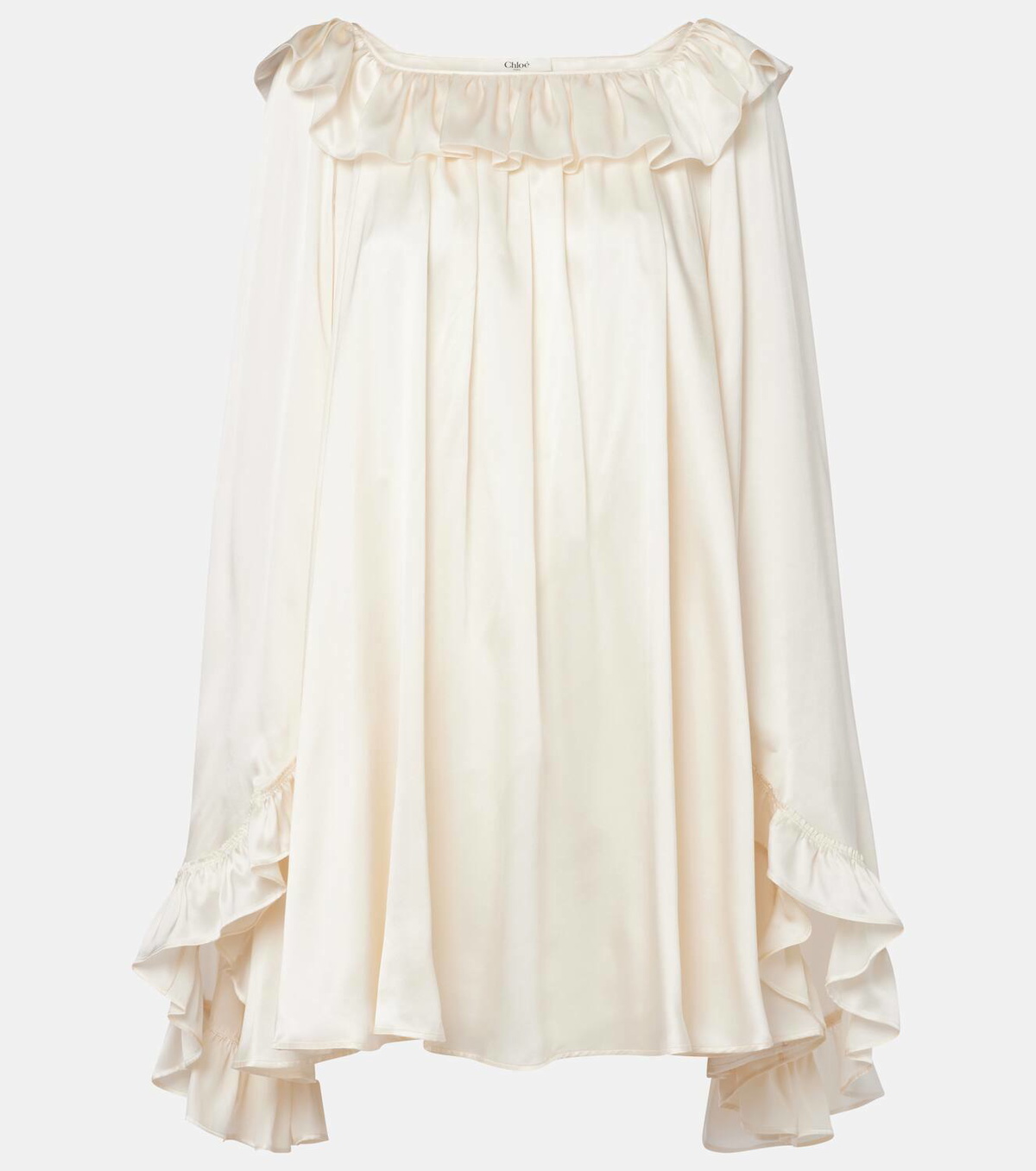 chloe silk mini dress Chloé Ruffled silk minidress Chloe