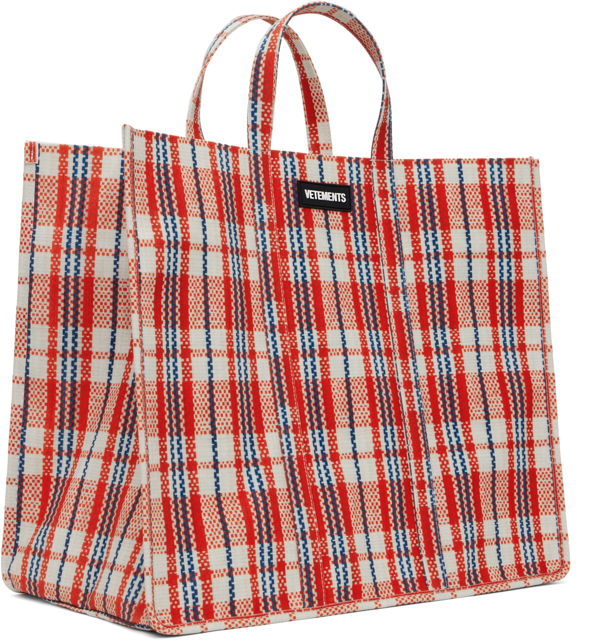 VETEMENTS Red Barbes Shopper Tote