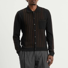 Percival Men's Appendix Long Sleeve Knitted Shirt in Black/Brown