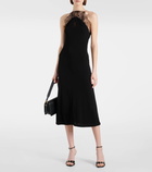 Givenchy Lace-trimmed crêpe midi dress