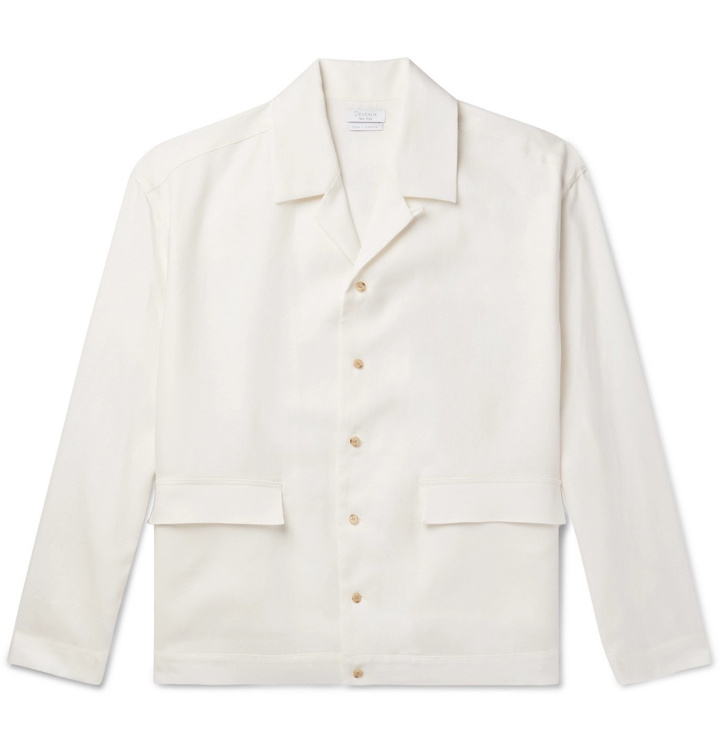 Photo: Deveaux - Camp-Collar Linen Shirt - White