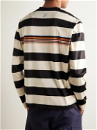 Pop Trading Company - Paul Smith Logo-Embroidered Striped Cotton-Jersey T-Shirt - Neutrals