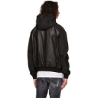 Dsquared2 Black Leather Hooded Sport Jacket