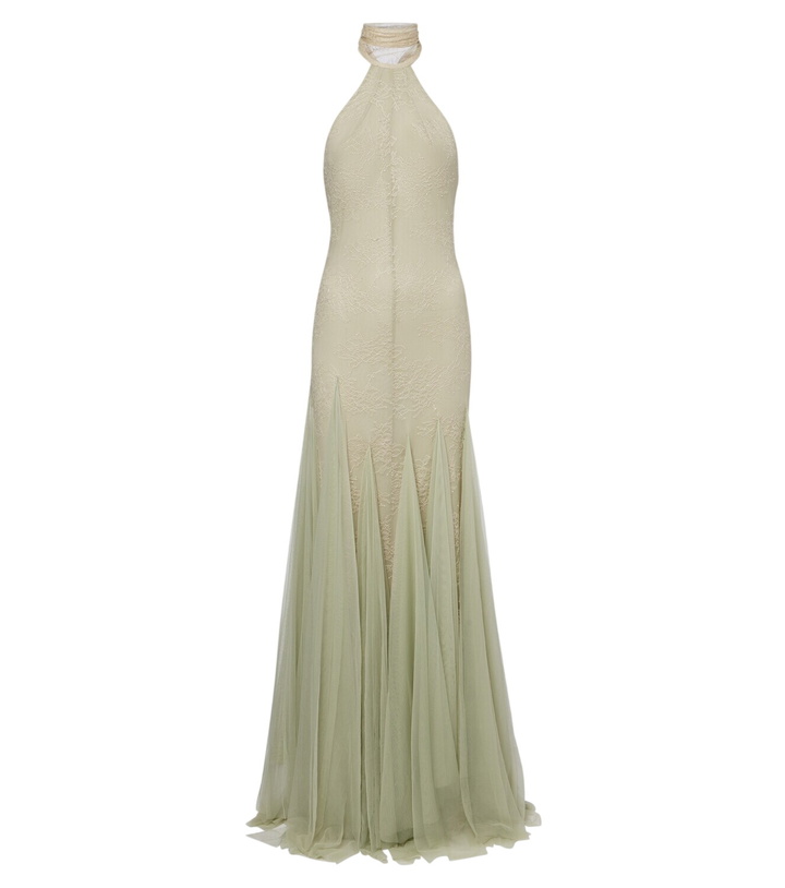 Photo: De La Vali Elowen lace halterneck gown