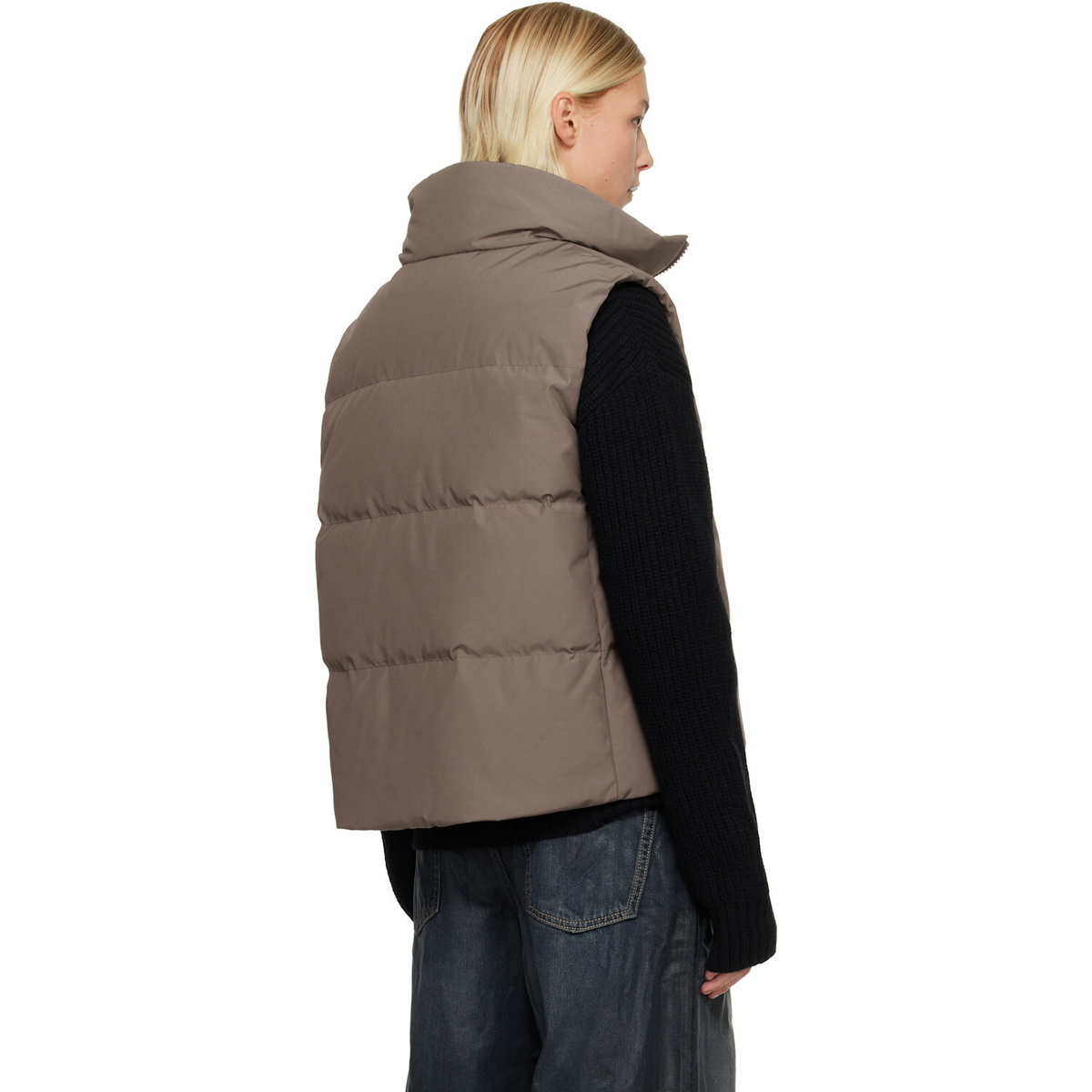 Canada Goose Brown 'Tonal Label' Grandview Cropped Down Vest