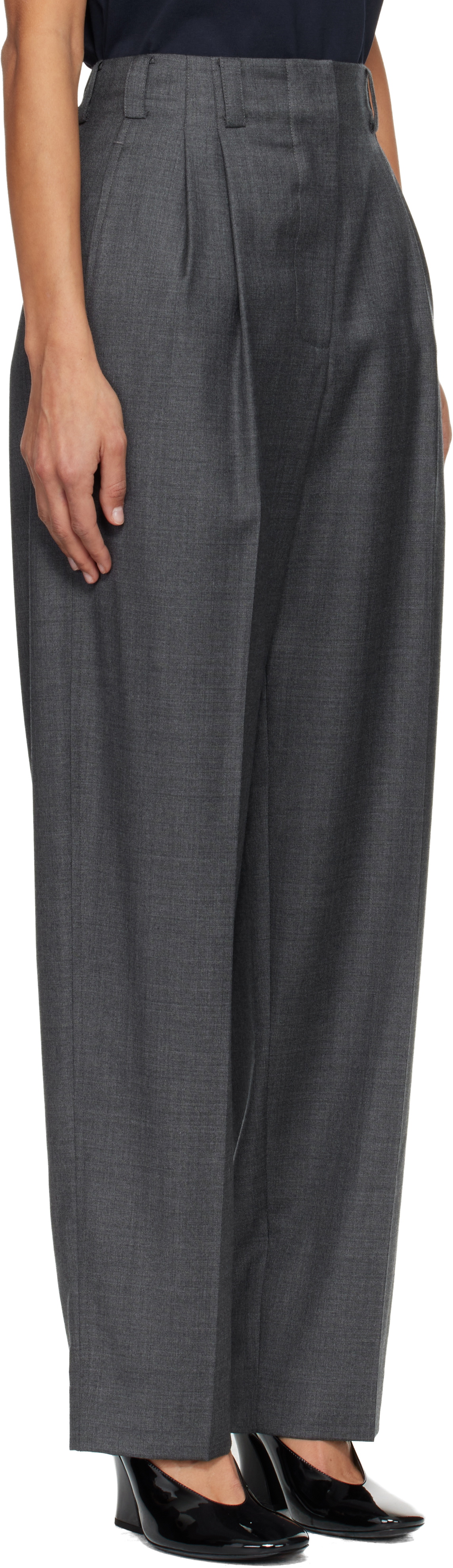 Givenchy Gray Double Pleat Trousers