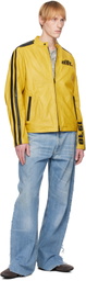 Diesel Yellow L-Pop Leather Jacket