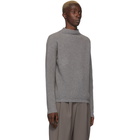 Deveaux New York Grey Cashmere Rib Turtleneck