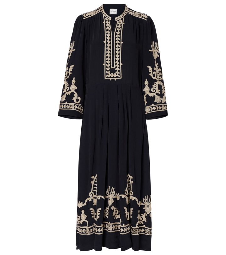 Photo: Marant Etoile Feliana embroidered crêpe maxi dress