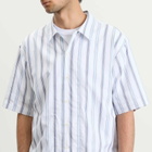 NN07 Men's Reed Boxy Short Sleeve Shirt in Blue Stripe