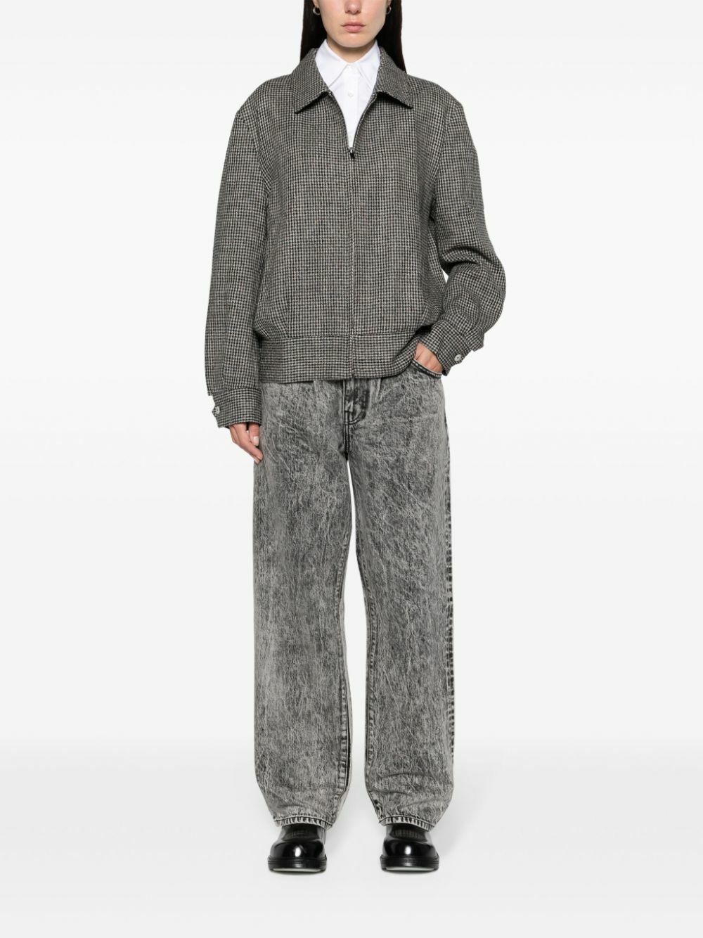 NOAH NY Black Mid-Rise Straight-Leg Jeans