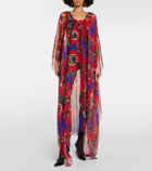 Dolce&Gabbana Anemone silk chiffon kaftan