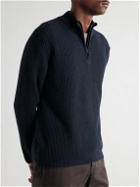 Boglioli - Ribbed Wool and Cashmere-Blend Sweater - Blue