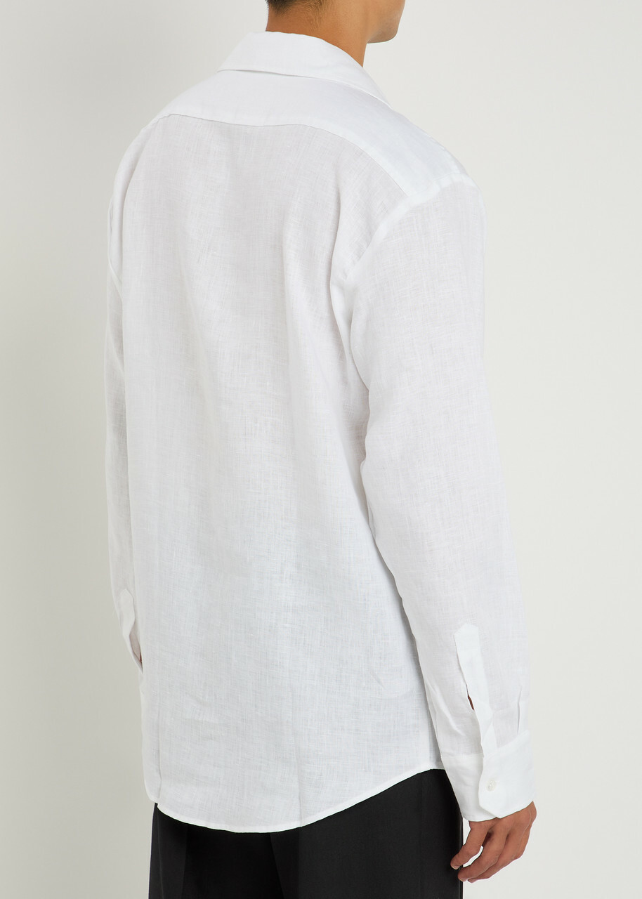 Gusari Safari Linen Shirt White