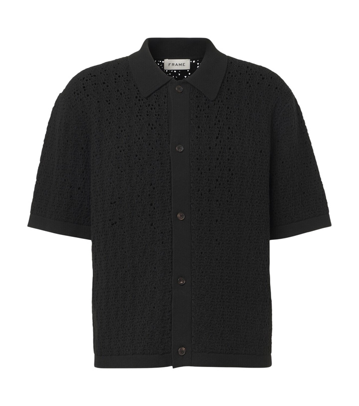 Photo: Frame Crochet cotton-blend polo shirt