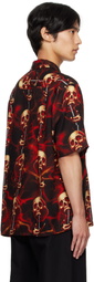 WACKO MARIA Black & Red 56 Tattoo Studio Edition Skull Shirt