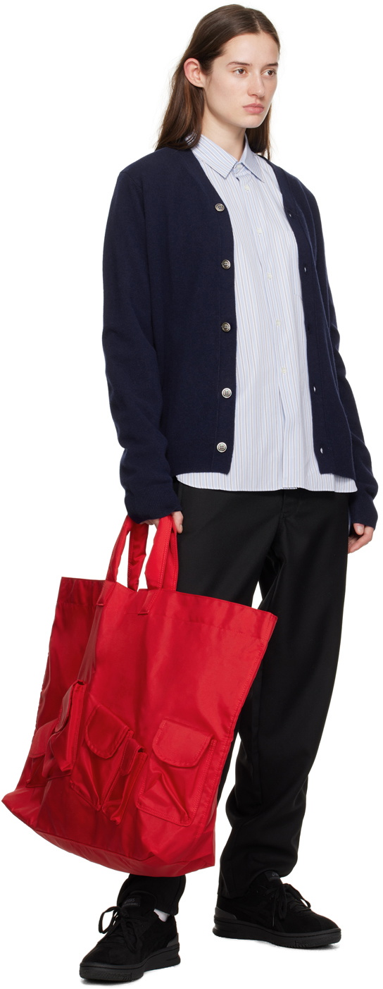 Comme des Garçons Shirt Navy Y-Neck Cardigan