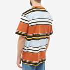 NN07 Men's Nat Stripe T-Shirt in Terracotta Stripe