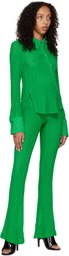 Song for the Mute Green Slim Flared Trousers