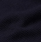 Beams F - Shawl-Collar Virgin Wool Sweater - Blue