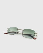 Vintage Frames Hustler Drill Mount 24kt White Gold Green/Silver - Mens - Eyewear