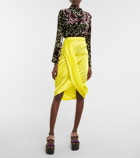 Dries Van Noten - Satin silk-blend midi skirt