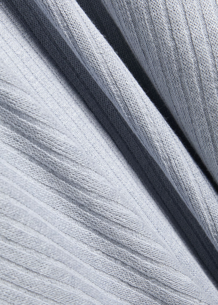 Lardini Ribbed Linen-blend Polo Shirt Light Blue