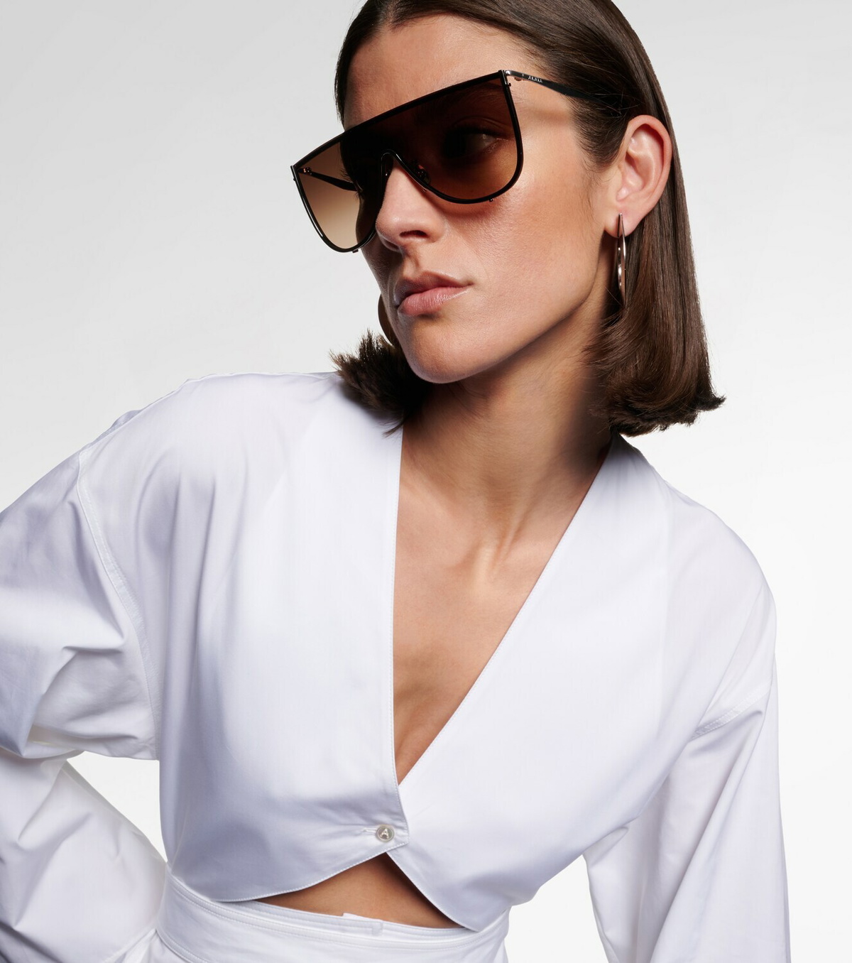 Alaïa Lettering Logo flat-top sunglasses