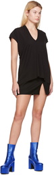 Dries Van Noten Black Slit Miniskirt