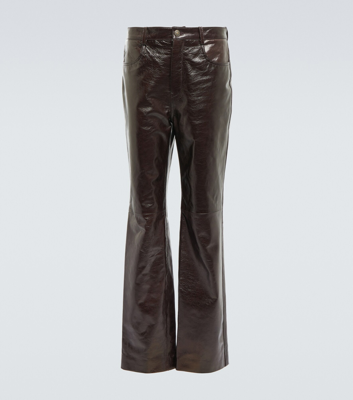 Gucci - Mid-rise straight leather pants Gucci