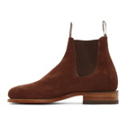 R.M. Williams Brown Suede Classic Turnout Chelsea Boots