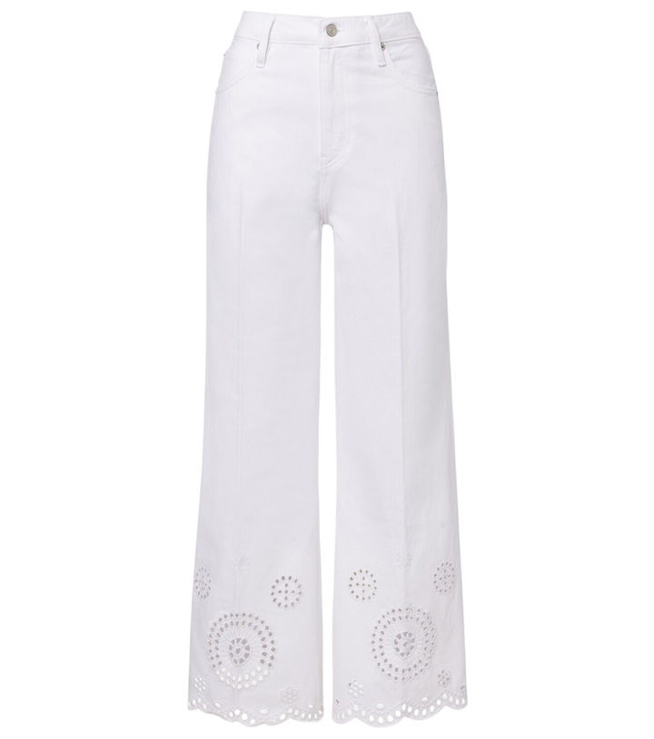 Photo: Frame The Eyelet embroidered flared jeans