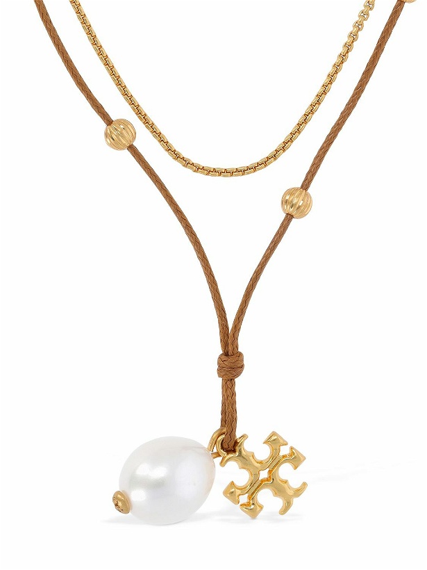 Photo: TORY BURCH Kira Double Cord Chain Necklace with Pearl